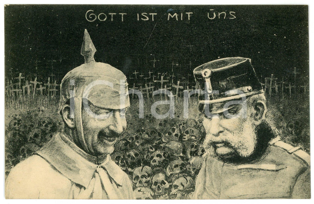 1915 ca  WW1 Gott ist mit uns - Carte postale ILLUSTRÉE FP NV  Cartolina postale d'epoca, non viaggiata.CONDIZIONI: FAIRFORMATO: FP    originale e autentica 1