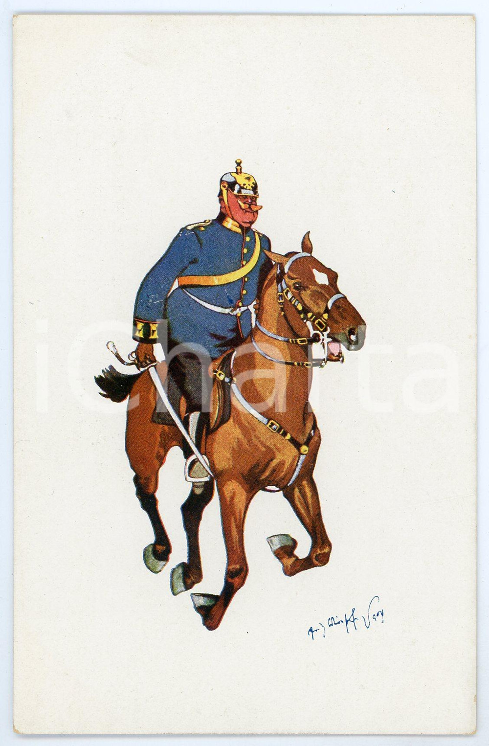 1904 Artist Fritz SCHÖNPFLUG - Austro-Hungarian Army - Cavalry officer (4)  Cartolina postale d'epoca, non viaggiata.CONDIZIONI: GFORMATO: FP    originale e autentica 1
