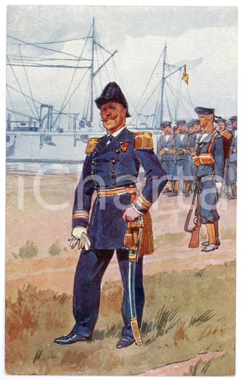 1900 ca Artist Ludwig KOCH - Austro-Hungarian Army - Navy - Postcard  Cartolina postale d'epoca, non viaggiata.CONDIZIONI: GFORMATO: FP    originale e autentica 1