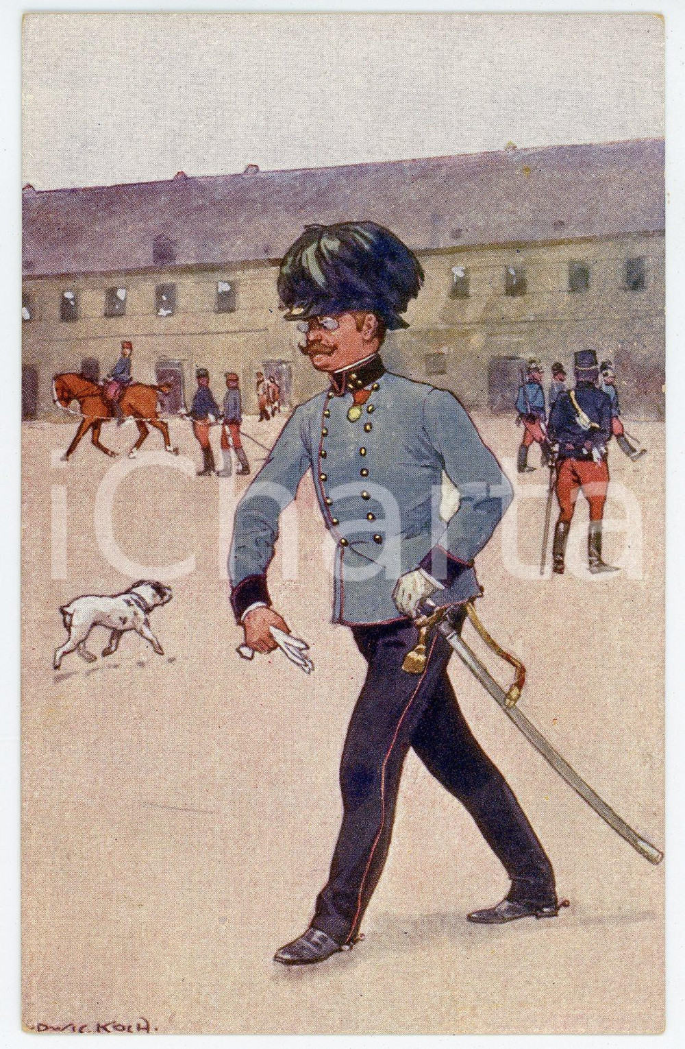 1900 ca Artist Ludwig KOCH - Austro-Hungarian Army - Infantry (4) - Postcard  Cartolina postale d'epoca, non viaggiata.CONDIZIONI: GFORMATO: FP    originale e autentica 1