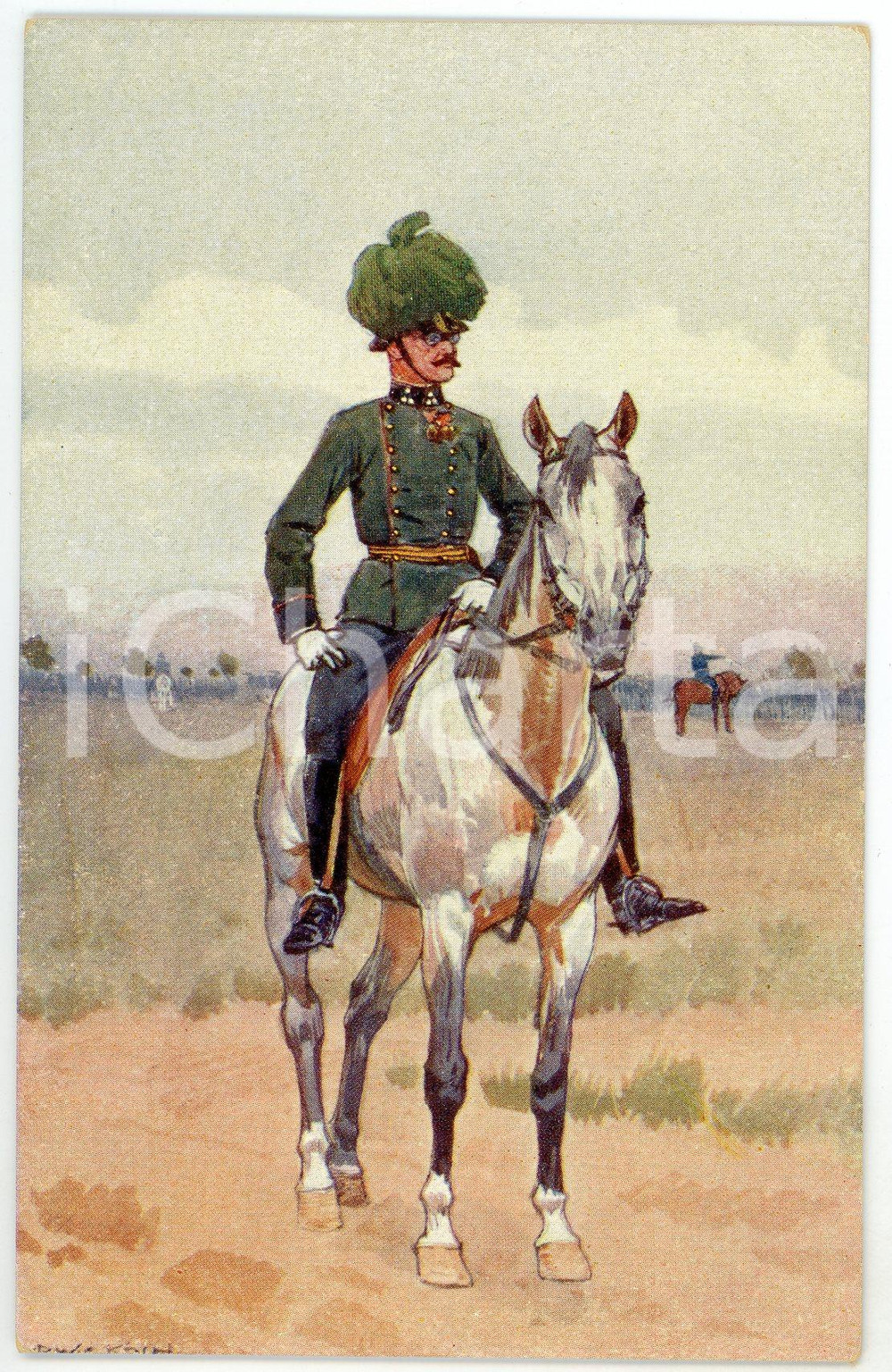 1900 ca Artist Ludwig KOCH - Austro-Hungarian Army - Cavalry (6) - Postcard  Cartolina postale d'epoca, non viaggiata.CONDIZIONI: GFORMATO: FP    originale e autentica 1