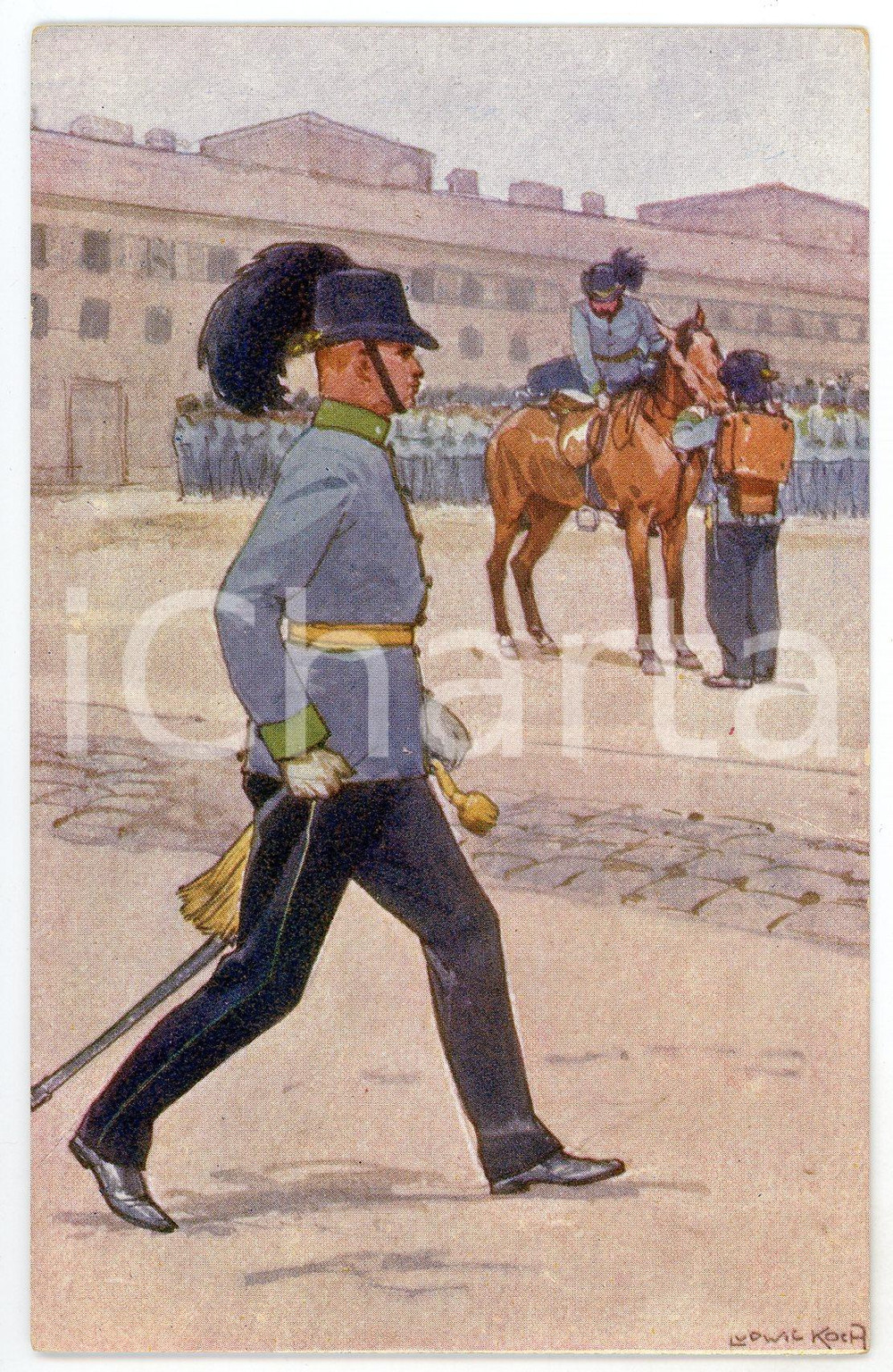 1900 ca Artist Ludwig KOCH - Austro-Hungarian Army - Infantry (1) Postcard  Cartolina postale d'epoca, non viaggiata.CONDIZIONI: GFORMATO: FP    originale e autentica 1