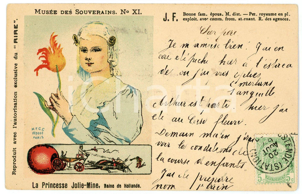 1900 MUSÉE DE SOUVERAINS n.XI Princesse JOLIE-MINE Carte postale FP VG  Cartolina postale d'epoca, viaggiata.CONDIZIONI: FAIRFORMATO: FP    originale e autentica 1