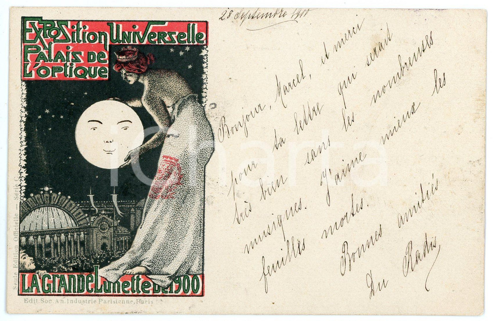 1900 PARIS Exposition Universelle - Palais Optique - La grande lunette ^Postcard  Cartolina postale d'epoca, viaggiata.CONDIZIONI: GFORMATO: FP  originale e autentica 1