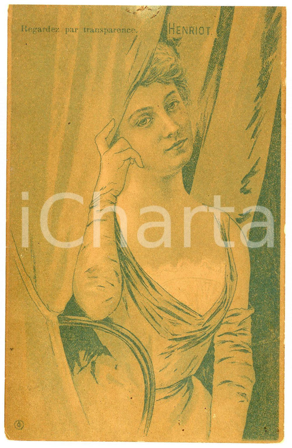 1900 ca EROTICA VINTAGE Artiste HENRIOT Regardez par transparence - Postcard FP  Cartolina postale d'epoca, non viaggiata. FAIR/discreto Lievi smussature agli angoli Formato: FP originale e autentica 1