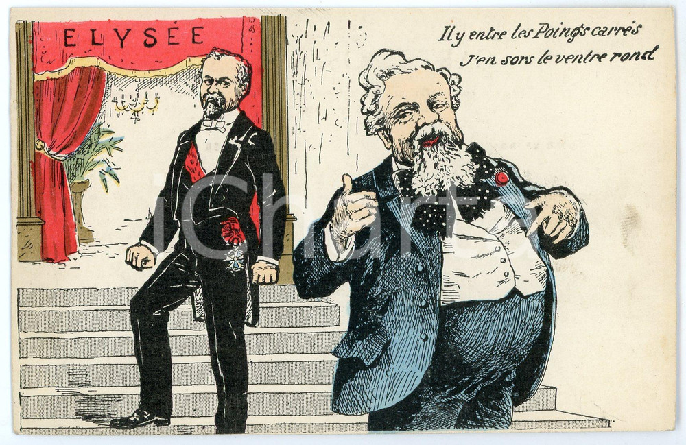 1913 FRANCE - SATIRE Armand FALLIÈRES Raymond POINCARÉ Carte postale FP NV  Cartolina postale d'epoca, non viaggiata.CONDIZIONI: FAIRFORMATO: FP    originale e autentica 1