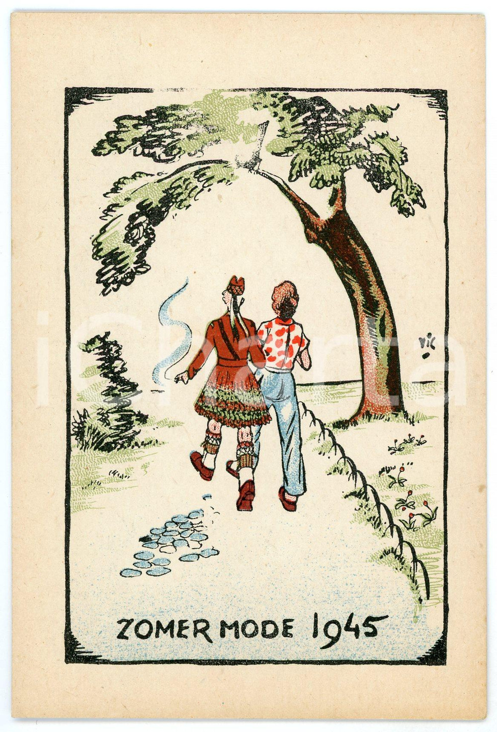 1945 ca WW2 - SATIRE Zomer mode 1945 - Carte postale ILLUSTRÉE FP NV  Cartolina postale d'epoca, non viaggiata.CONDIZIONI: FAIRFORMATO: FP    originale e autentica 1