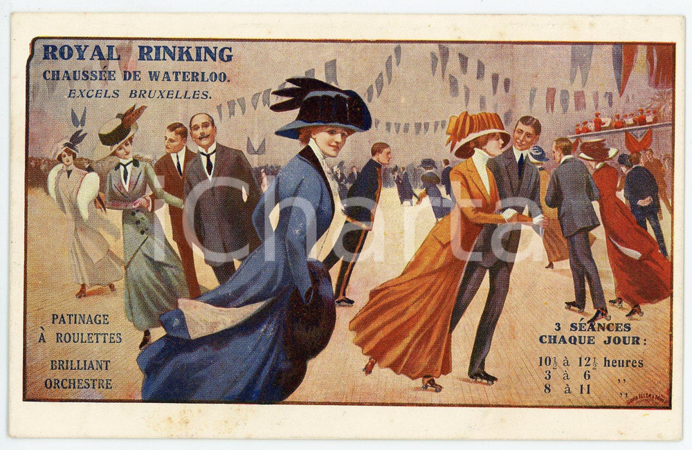 1900 ca BRUXELLES - ROYAL RINKING - Patinage à roulettes - Carte postale CPA  Cartolina postale d'epoca, non viaggiata.CONDIZIONI: GFORMATO: FP    originale e autentica 1