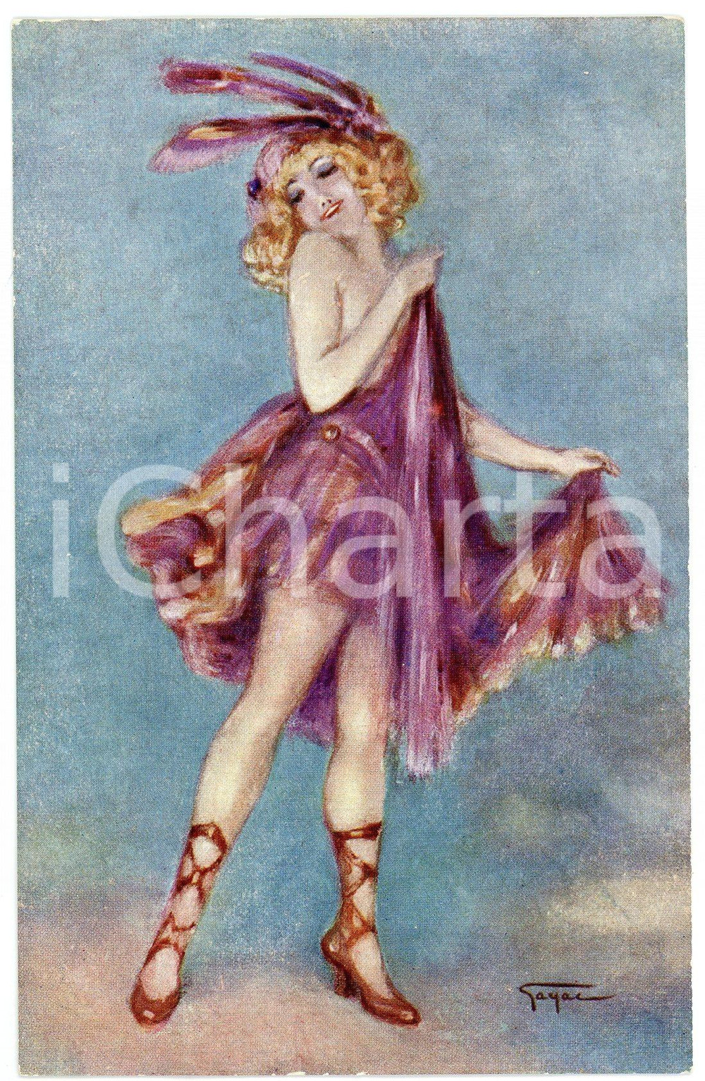 1920 ca VINTAGE EROTIC Artist GAYAC - Danseuse Music-Hall - Postcard risque 299  Cartolina postale d'epoca, non viaggiata, opera dell'artista Gayac (Ernest Gailhac).CONDIZIONI: GFORMATO: FP    originale e autentica 1