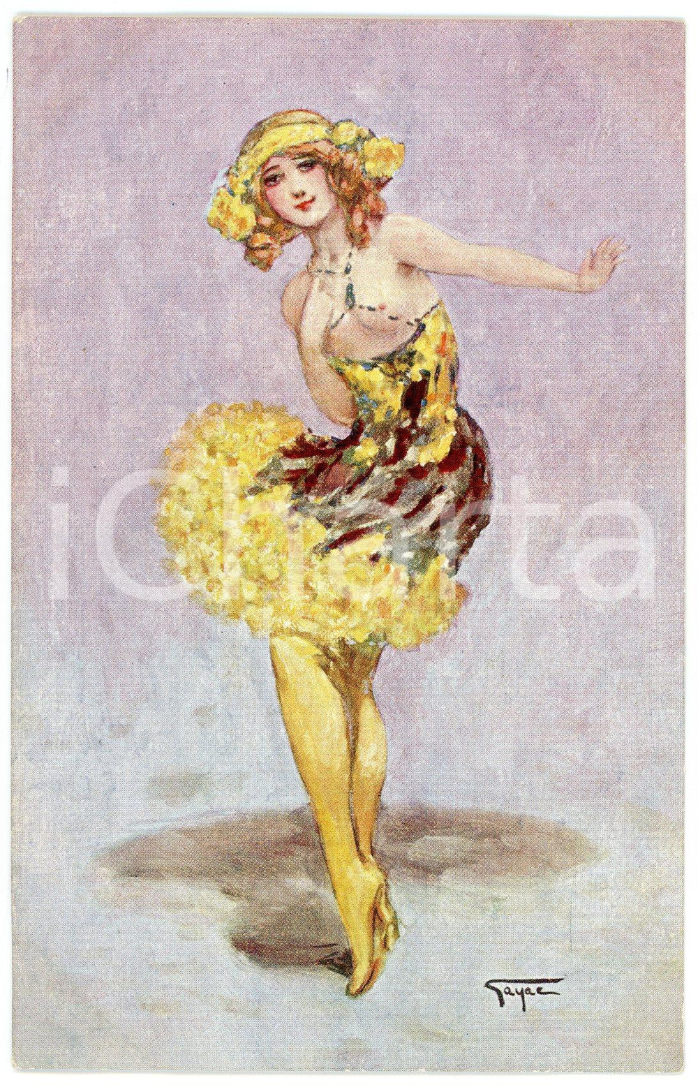 1920 ca VINTAGE EROTIC Artist GAYAC - Danseuse Music-Hall - Postcard risque 298  Cartolina postale d'epoca, non viaggiata, opera dell'artista Gayac (Ernest Gailhac).CONDIZIONI: GFORMATO: FP    originale e autentica 1