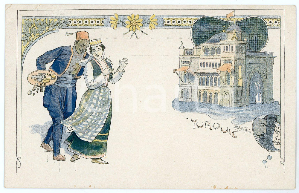 1900 ca PAYS DU MONDE - COUTUMES - TURQUIE - Carte postale ill. P. TEMPESTINI  Cartolina postale d'epoca, non viaggiata.CONDIZIONI: P (piegatura angolare)FORMATO: FP    originale e autentica 1