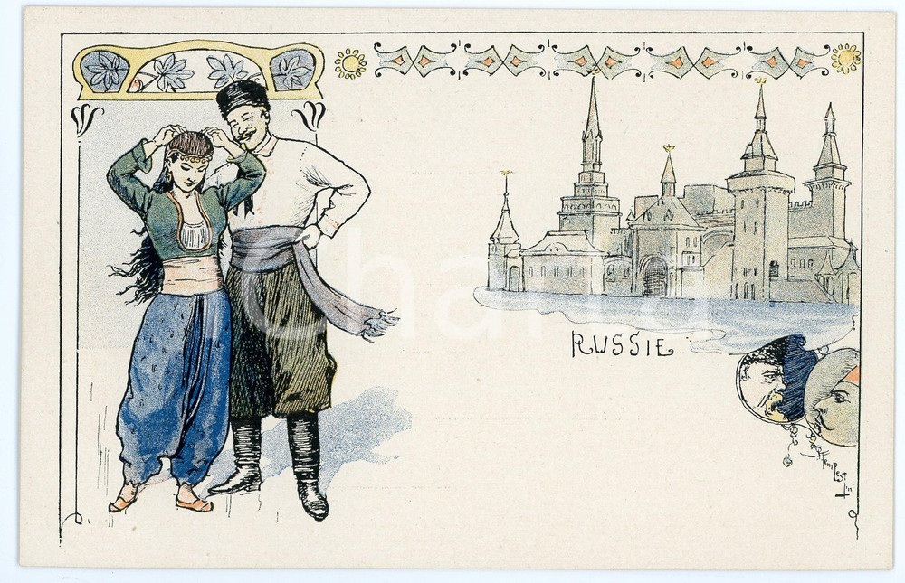 1900 ca PAYS DU MONDE - COUTUMES - RUSSIE - Carte postale ill. P. TEMPESTINI  Cartolina postale d'epoca, non viaggiata.CONDIZIONI: GFORMATO: FP    originale e autentica 1