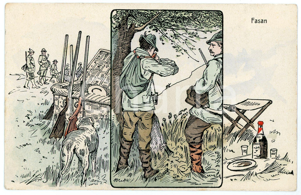 1915 ca GERMANY - HUNTING - Fasan - Phesant - Old postcard  Cartolina postale d'epoca, non viaggiata.CONDIZIONI: GFORMATO: FP    originale e autentica 1