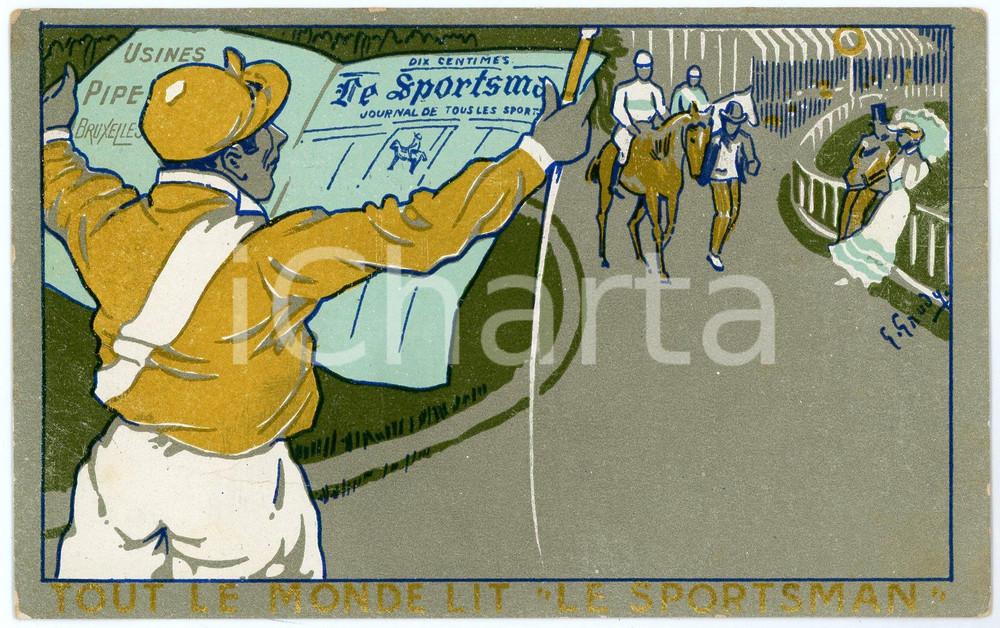 1900 ca BELGIQUE Artist Georges GAUDY - Le Sportsman (2) Postcard  Cartolina postale d'epoca, non viaggiata.CONDIZIONI: G (minime smussature angolari)FORMATO: FP    originale e autentica 1