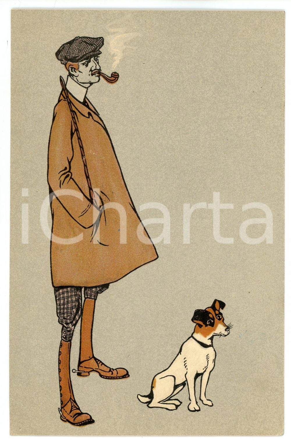 1920 ca Hunter with his dog - ILLUSTRATED old postcard  Cartolina postale d'epoca, non viaggiata.CONDIZIONI: GFORMATO: FP    originale e autentica 1