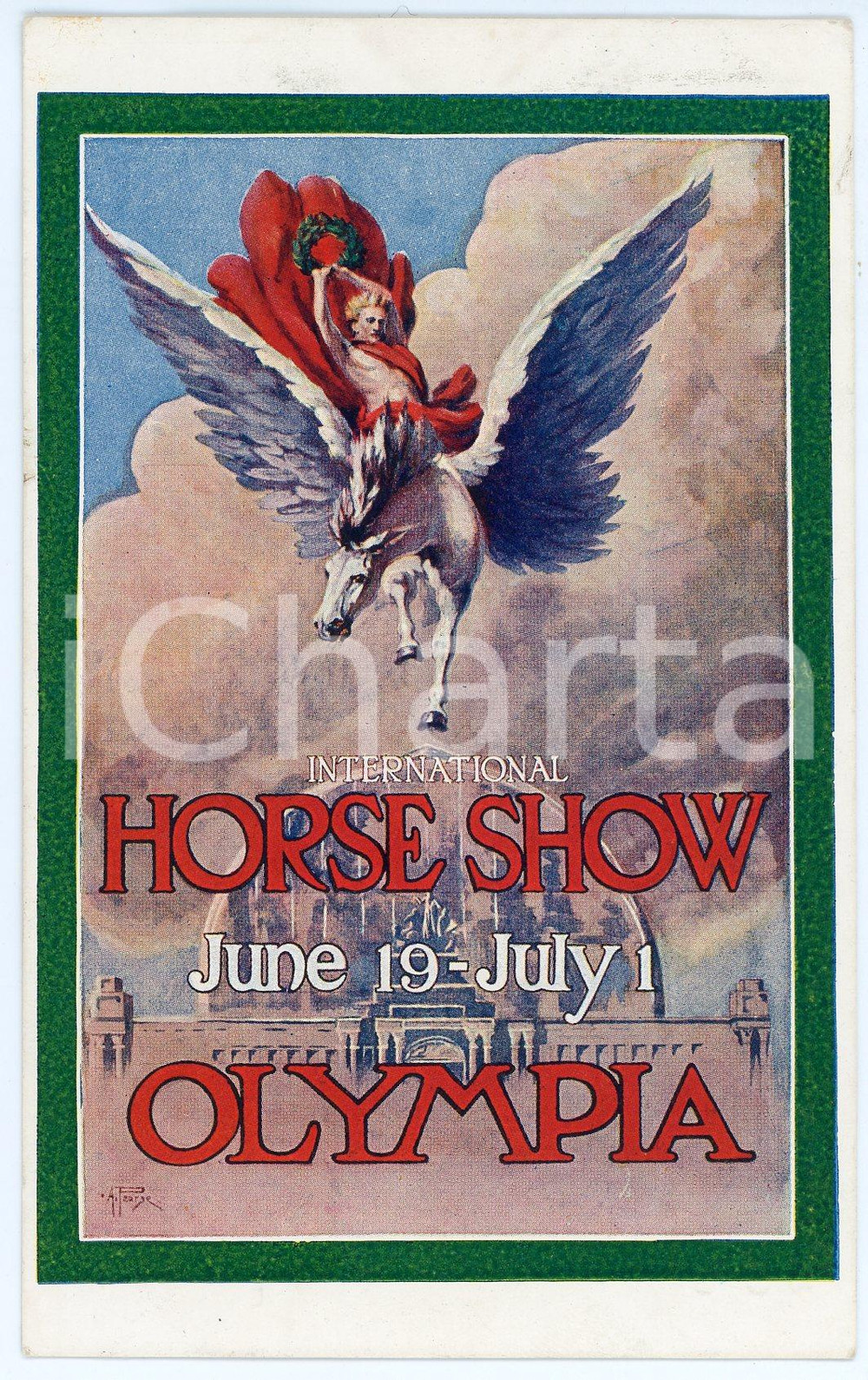 1913 LONDON OLYMPIA - International Horse Show - Postcard  Cartolina postale d'epoca, non viaggiata.CONDIZIONI: GFORMATO: FP    originale e autentica 1