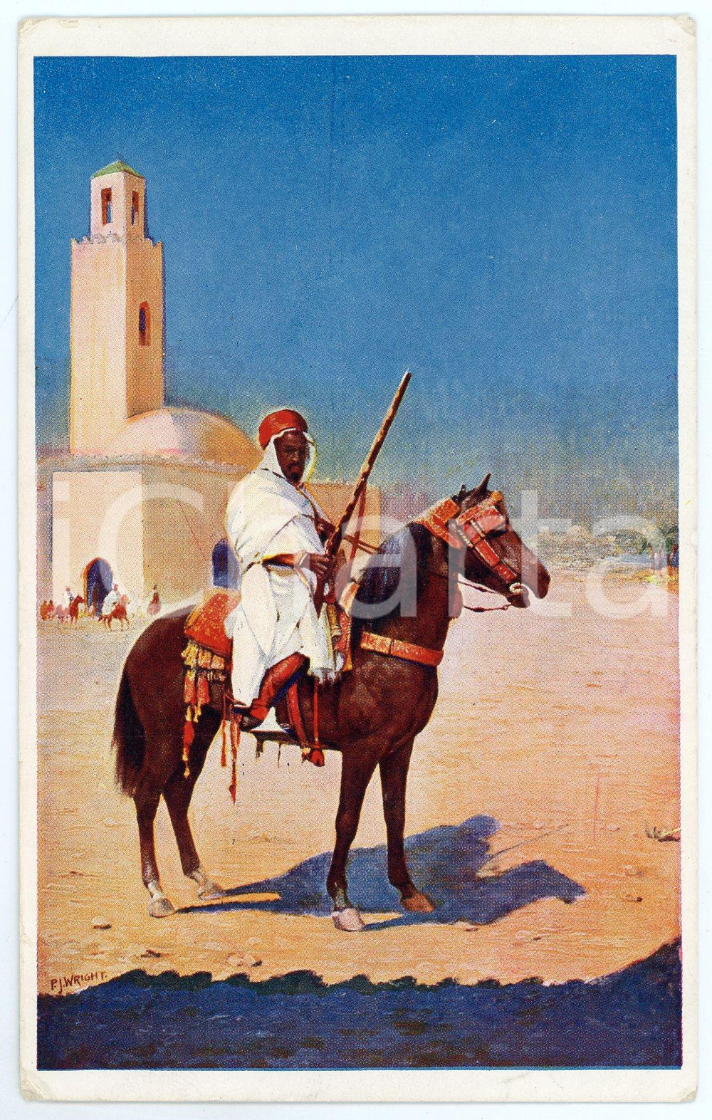 1913 LONDON OLYMPIA International Horse Show - Postcard ill. P. J. WRIGHT  Cartolina postale d'epoca, non viaggiata.CONDIZIONI: F (smussature angolari)FORMATO: FP    originale e autentica 1