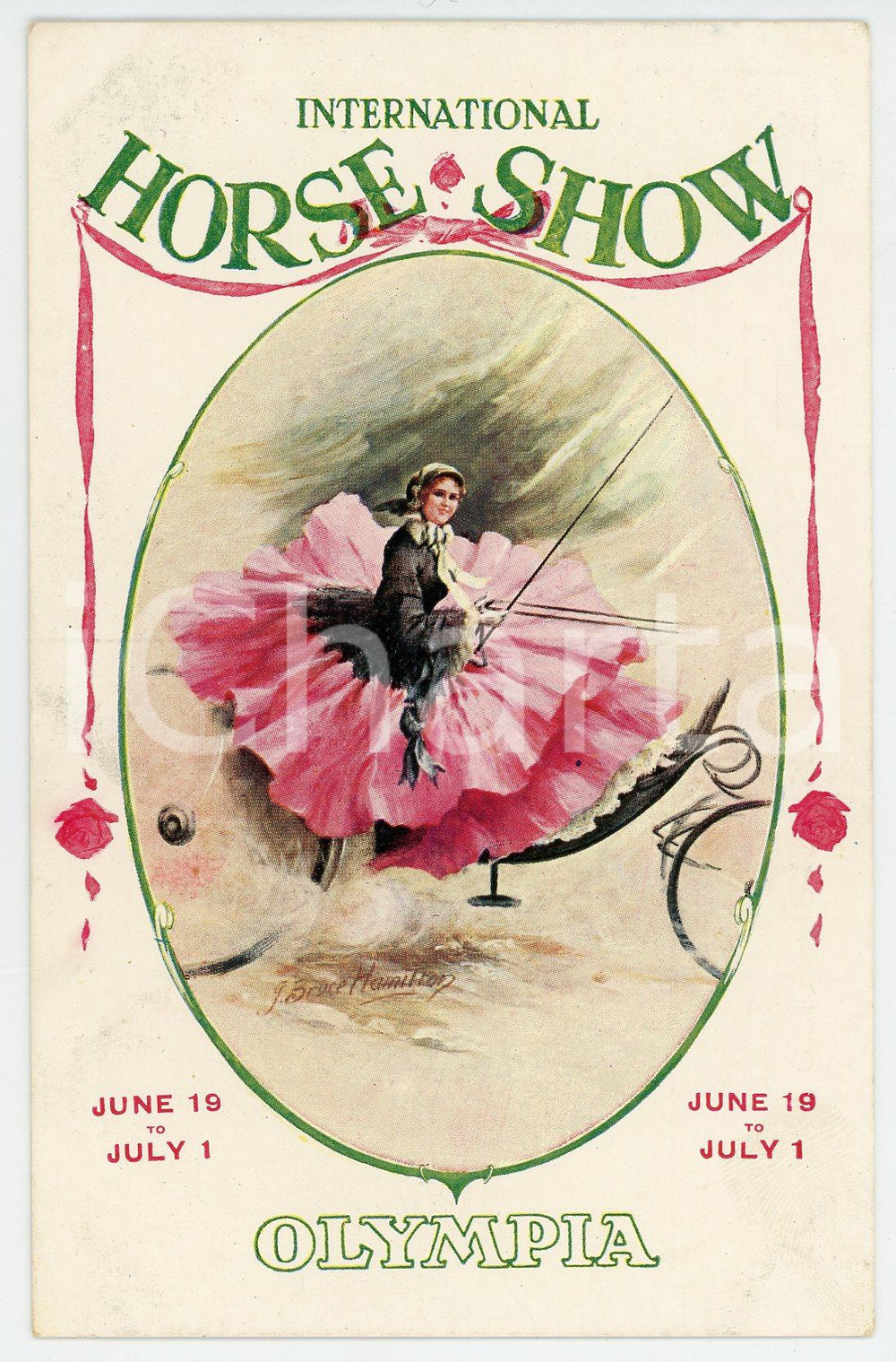 1913 LONDON OLYMPIA International Horse Show - Postcard ill. Bryce Hamilton  Cartolina postale d'epoca, non viaggiata.CONDIZIONI: GFORMATO: FP    originale e autentica 1