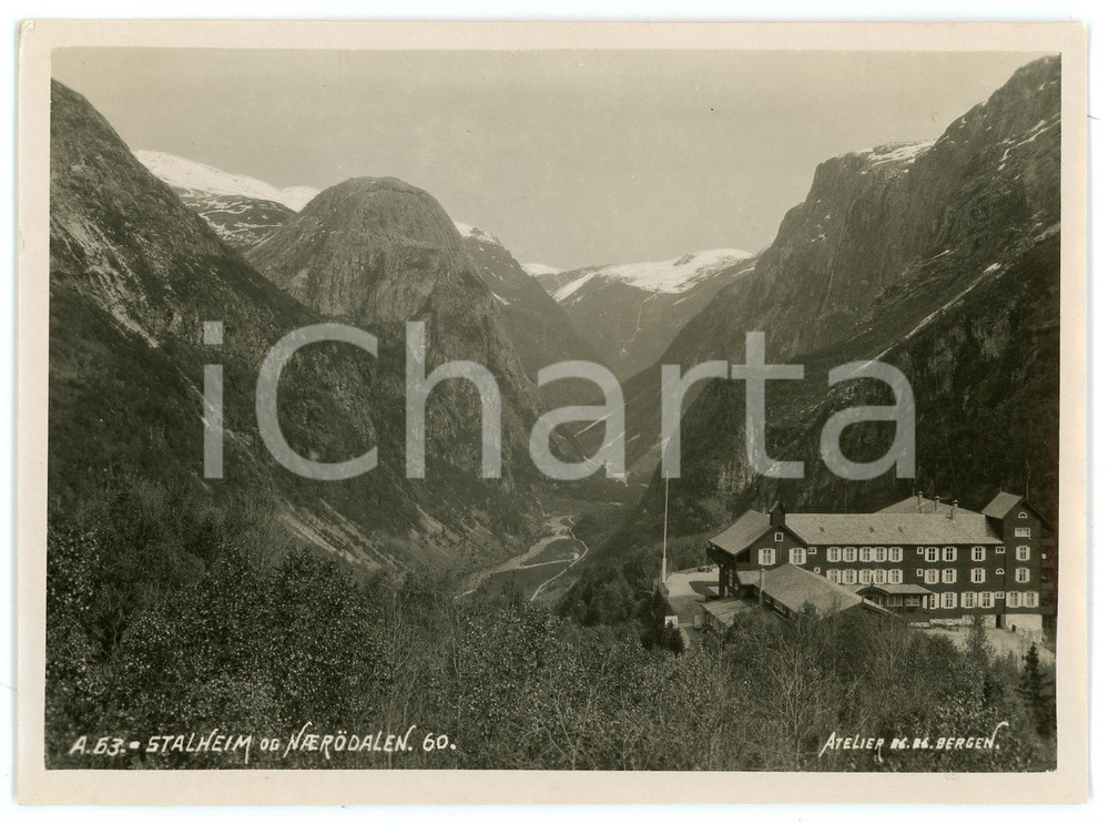 1910 ca NAERODALEN - SOGN (NORWAY) Hotel Stalheim - Photo 11x9 cm Fotografia d'epoca. FOTOGRAFO: Atelier K.K. - Bergen GOOD/buono  Formato: 11x9 originale e autentica 1