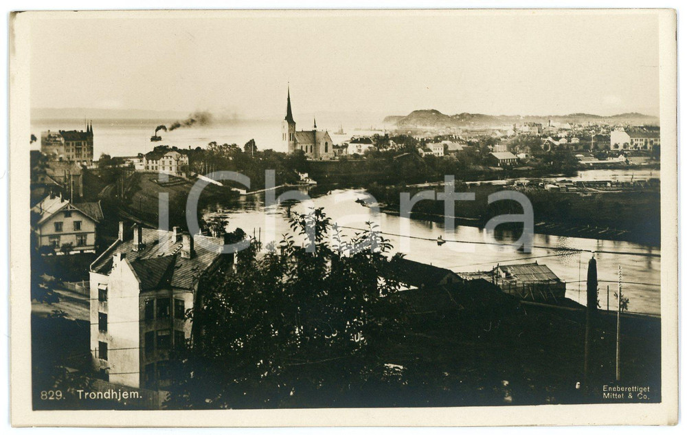 1910 ca TRONDHEIM - NORWAY View of the city - Postcard FP NV Cartolina postale d'epoca, non viaggiata. GOOD/buono  Formato: FP originale e autentica 1