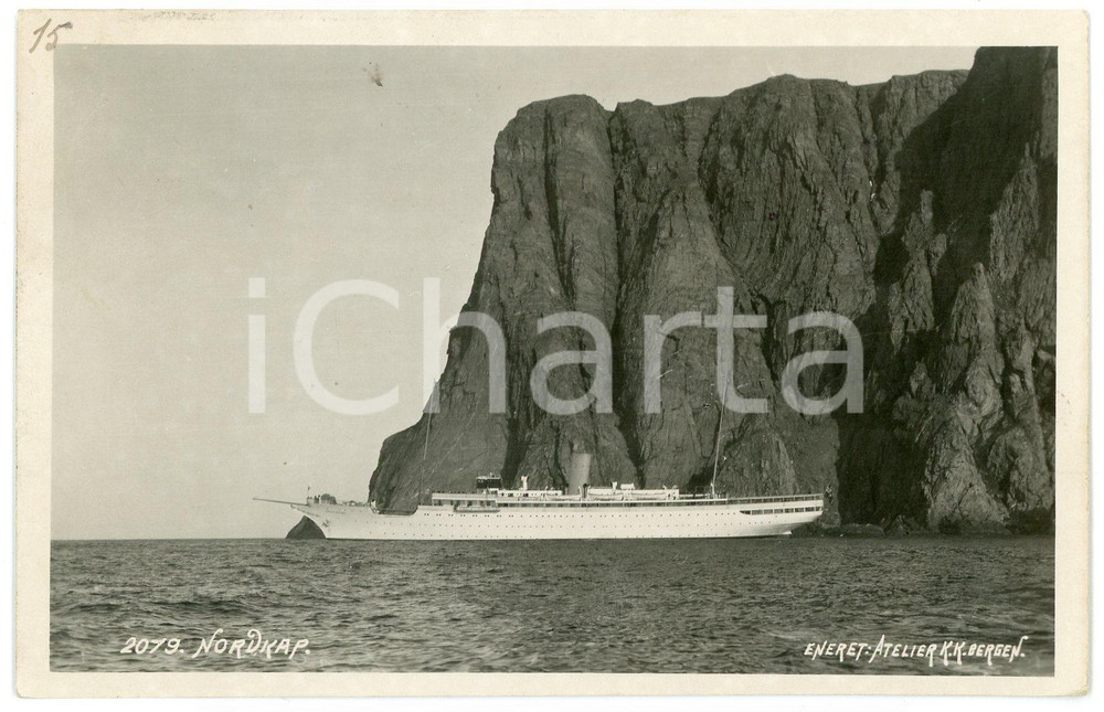 1936 NORTH CAPE (NORWAY) Ship while sailing - Postcard FP NV  Cartolina d'epoca, viaggiata. FAIR/discreto Lievi smussature agli angoli Formato: FP originale e autentica 1