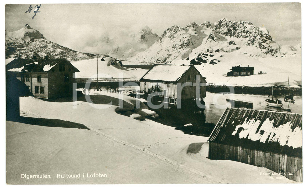 1935 ca DIGERMULEN (NORWAY) Raftsund i Lofoten - Postcard FP NV  Cartolina d'epoca, non viaggiata. FAIR/discreto Lievi smussature agli angoli Formato: FP originale e autentica 1