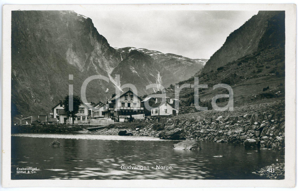 1935 ca GUDVANGEN (NORWAY) View of the town - Postcard FP NV  Cartolina d'epoca, non viaggiata. FAIR/discreto Lievi smussature agli angoli Formato: FP originale e autentica 1