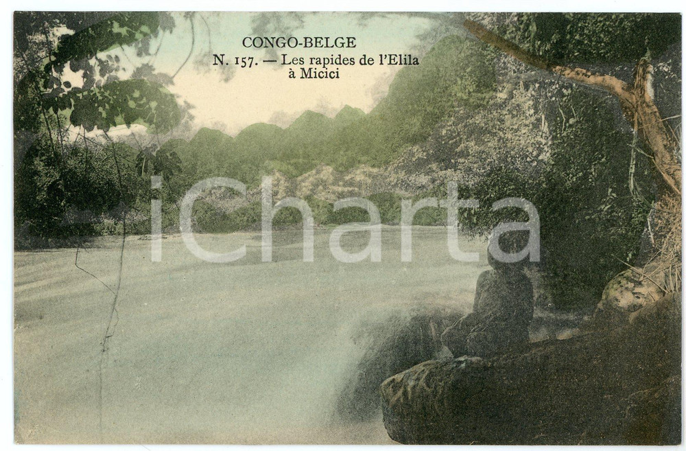 1910 ca CONGO BELGE Les rapides de l'Elila à MICICI Carte postale n.157 FP NV  Cartolina postale d'epoca, non viaggiata.CONDIZIONI: FAIRFORMATO: FP    originale e autentica 1