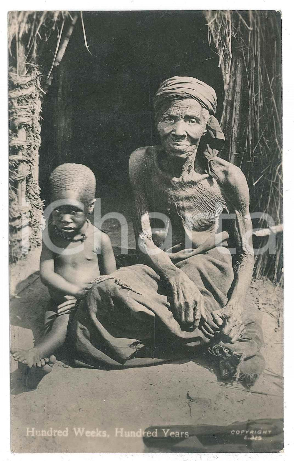 1929 SOUTH AFRICA Child and old woman - Hundred weeks, hundred yeard - Postcard  Cartolina postale d'epoca, viaggiata.CONDIZIONI: FAIR (lievi smussature agli angoli)FORMATO: FP    originale e autentica 1