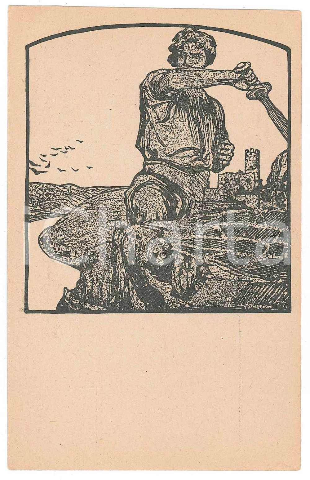 1920 ca Artist Ernst LIEBERMANN Wer kriegsanleihe zeichnet ILLUSTRATED Postcard Cartolina postale d'epoca, non viaggiata. FAIR/discreto Lievi smussature agli angoli Formato: 14x9 originale e autentica 1