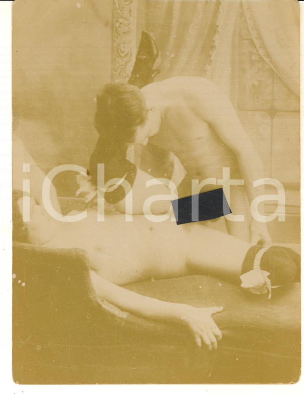 1900 ca VINTAGE EROTIC Couple having sex - RARE PORN Photo 9x12 cm (1) Fotografia originale d'epoca. GOOD/buono ma difetti di stampa Formato: 9x12 cm originale e autentica 1
