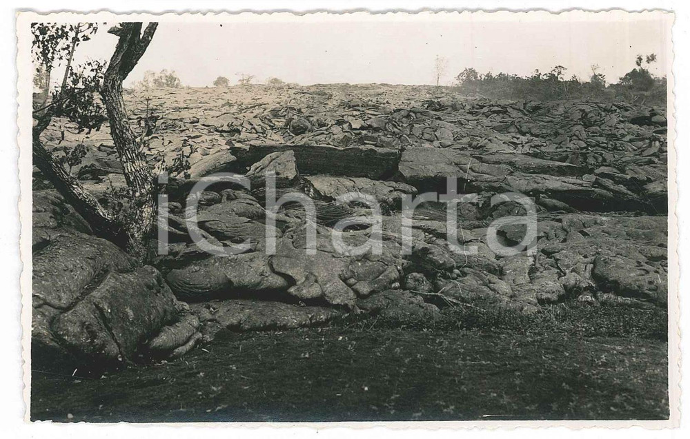 1938 CONGO - GOMA - Lac KIVU - Champ de lave refroidie - Photo 14x9 cm  Fotografia d'epoca, che reca al verso la didascalia originale. GOOD/buono  Formato: 14x9 cm originale e autentica 1