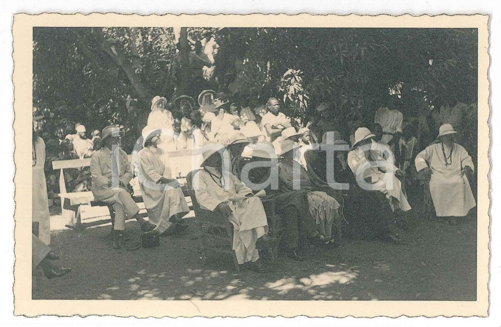 1936 CONGO BELGE Cérémonie coloniale - Public et religieux - Photo 14x9 cm  Fotografia d'epoca, in formato cartolina postale, con didascalia manoscritta al verso. GOOD/buono  Formato: 14x9 cm originale e autentica 1