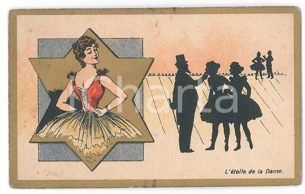 1910 ca FRANCE L'étoile de la danse - Silhouette billet 10x6 cm  Biglietto d'epoca. GOOD/buono  Formato: 10x6 cm originale e autentica 1