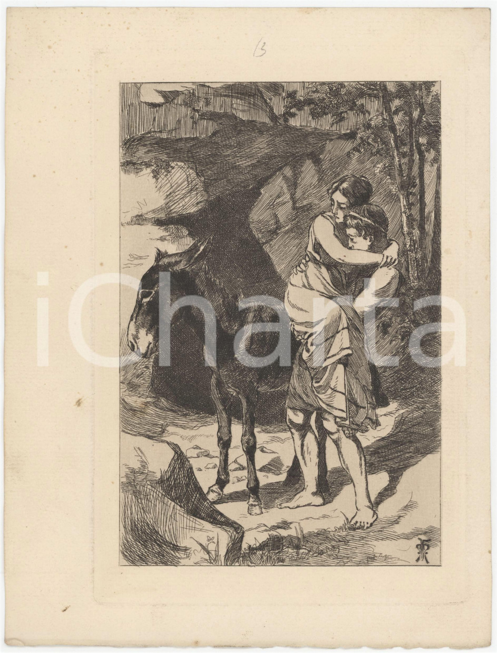 1906 APULÉE "Les Métamorphoses ou l'Asne d'Or" - Gravure Martin VAN MAELE (4) Tavola originale d'epoca, opera di Martin Van Maele, estratta dalle "Metamorfosi" di Apuleio nell'edizione di Charles Carrington, Paris. FAIR/discreto lievi fioriture Formato: 15x21 cm originale e autentica 1