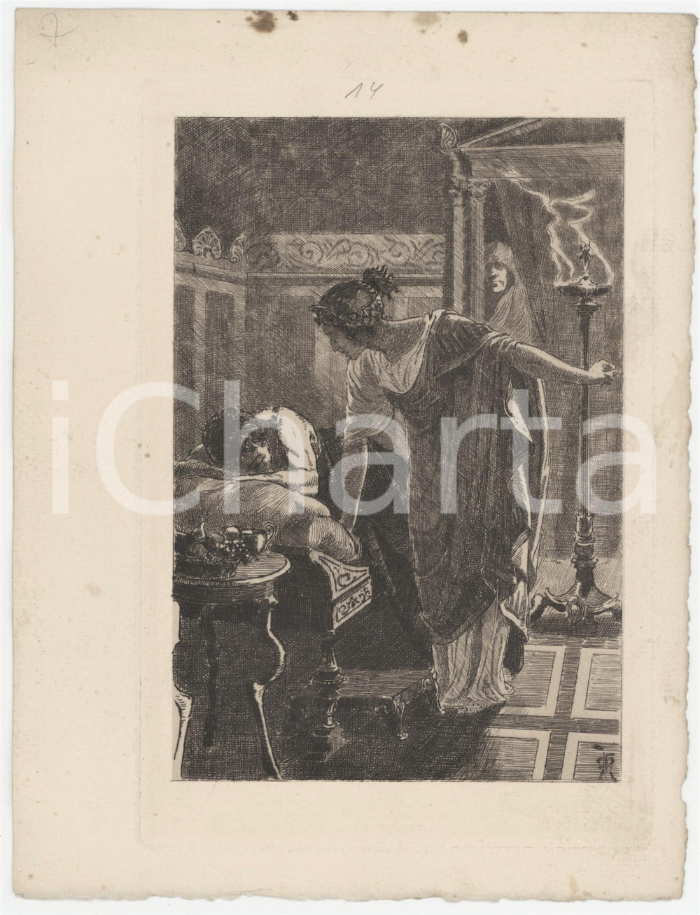 1906 APULÉE "Les Métamorphoses ou l'Asne d'Or" - Gravure Martin VAN MAELE (5) Tavola originale d'epoca, opera di Martin Van Maele, estratta dalle "Metamorfosi" di Apuleio nell'edizione di Charles Carrington, Paris. FAIR/discreto fioriture Formato: 15x21 cm originale e autentica 1