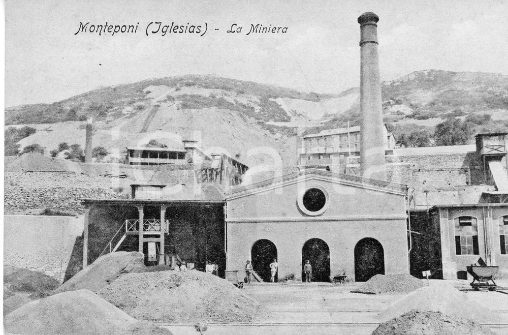Cartolina originale da collezione 1920 ca IGLESIAS Miniera di MONTEPONI Veduta  Cartolina FP NV 1