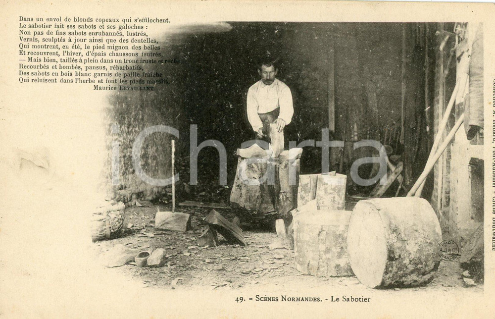 1900 ca NORMANDIE Scenes normandes - Le sabotier - Carte postale FP NV  Cartolina postale d'epoca, non viaggiata.CONDIZIONI: FAIR FORMATO: FP    originale e autentica 1