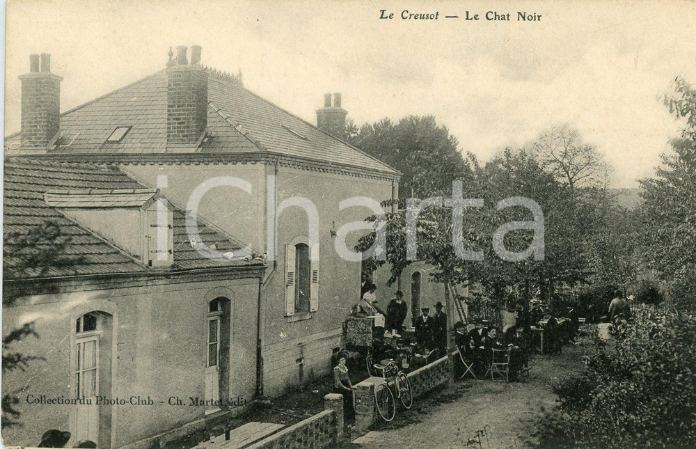 1910 ca LE CREUSOT (FRANCE) Le Chat Noir - Carte Postale FP NV  Cartolina postale d'epoca, non viaggiata.CONDIZIONI: FAIRFORMATO: FP    originale e autentica 1