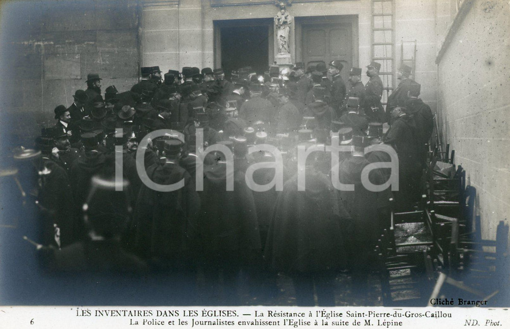 1906 PARIS - QUERELLE DES INVENTAIRES Eglise Saint-Pierre-du-Gros-Caillou (1)  Cartolina postale d'epoca, non viaggiataCONDIZIONI: FFORMATO: FP    originale e autentica 1