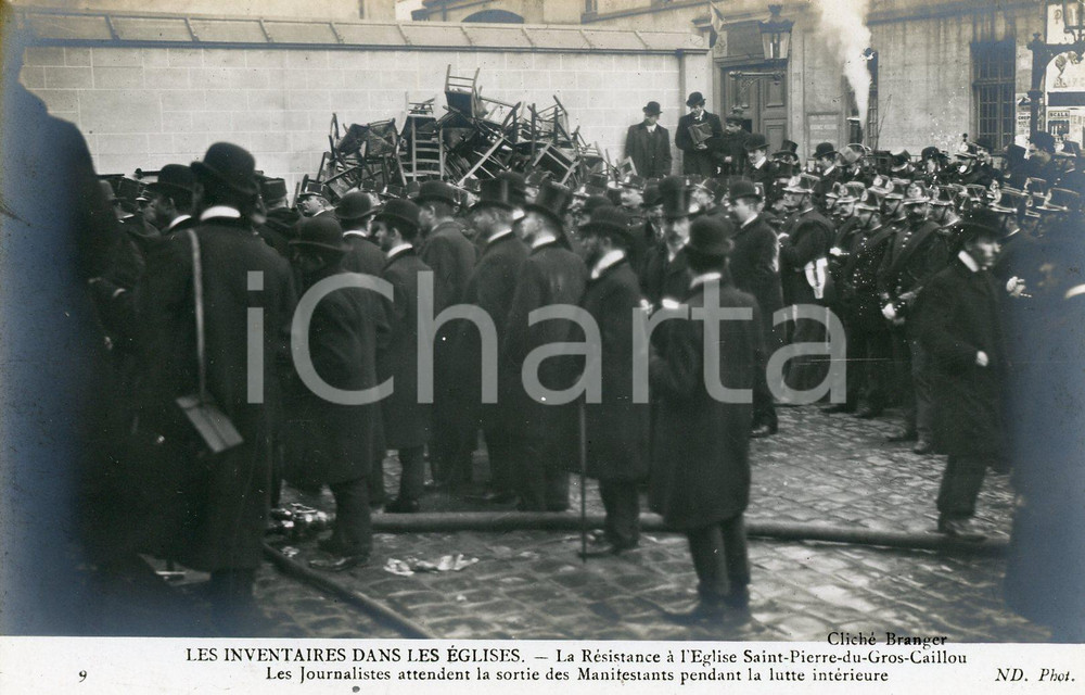 1906 PARIS - QUERELLE DES INVENTAIRES Eglise Saint-Pierre-du-Gros-Caillou (3)  Cartolina postale d'epoca, non viaggiataCONDIZIONI: FFORMATO: FP    originale e autentica 1