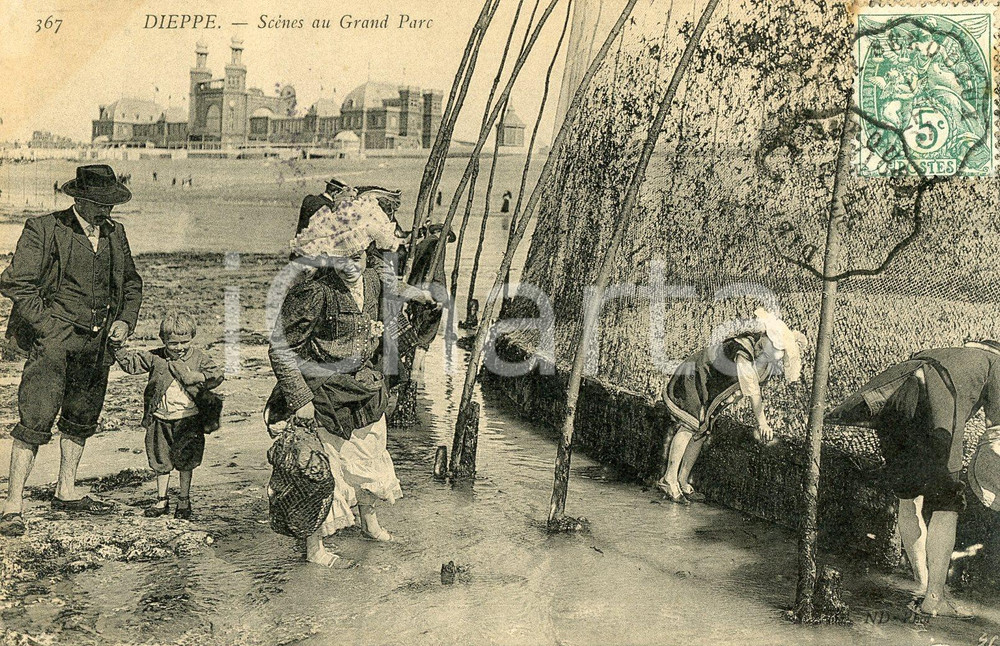 1907 DIEPPE (F) Scénes au Grand Parc - Cartolina ANIMATA FP VG  Cartolina postale d'epoca, viaggiata.CONDIZIONI: FAIRFORMATO: FP    originale e autentica 1