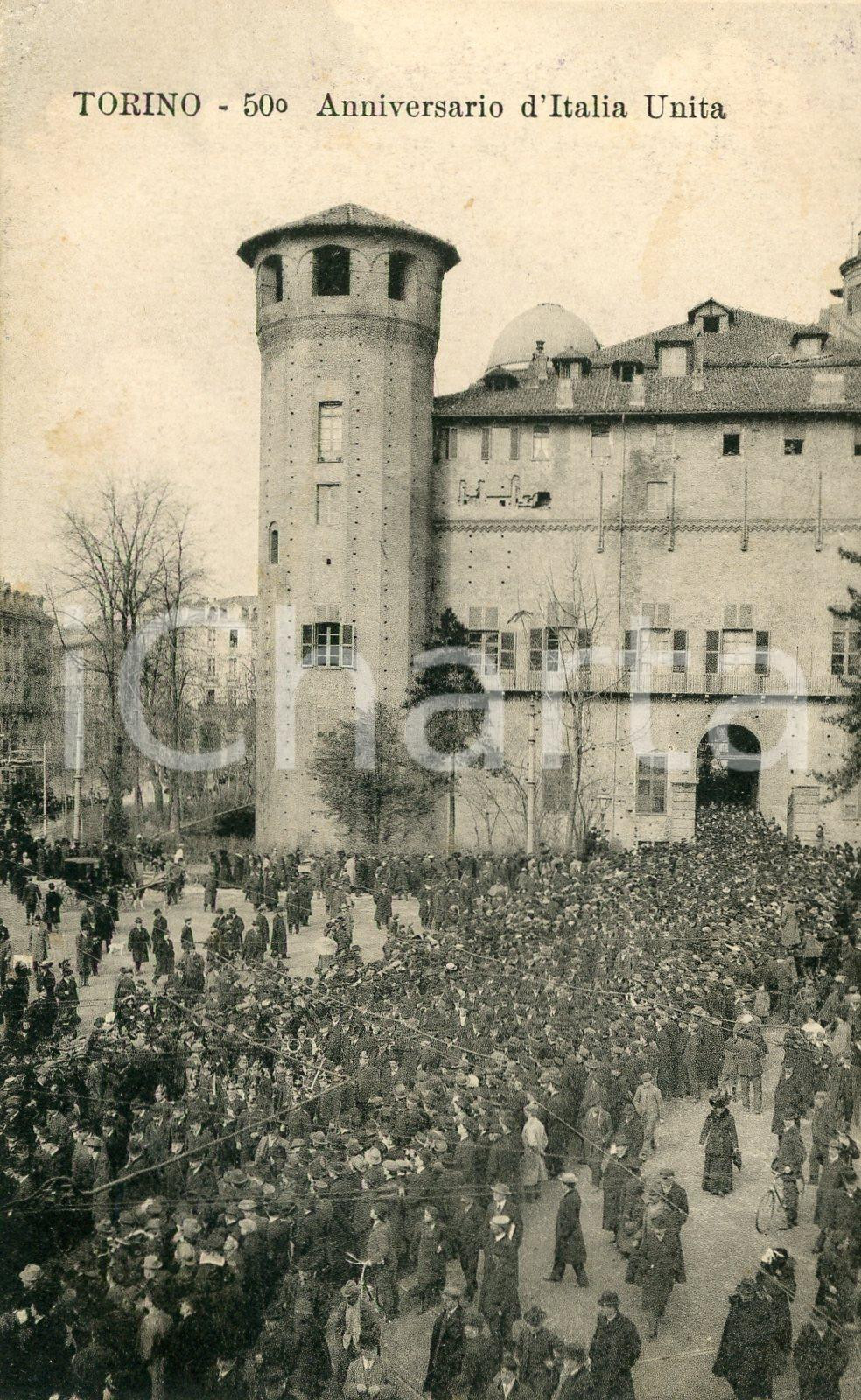 1911 TORINO Piazza Castello - 50Â° Anniversario d'Italia unita - Cartolina FP VG  Cartolina postale d'epoca, viaggiata.CONDIZIONI: FAIRFORMATO: FP     originale e autentica 1