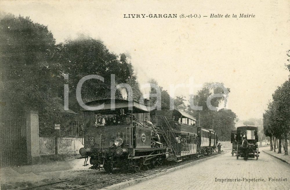 1919 LIVRY-GARGAN (F) Halte de la Mairie - Cartolina ANIMATA FP VG  Cartolina postale d'epoca, viaggiata.CONDIZIONI:FFORMATO: FP    originale e autentica 1
