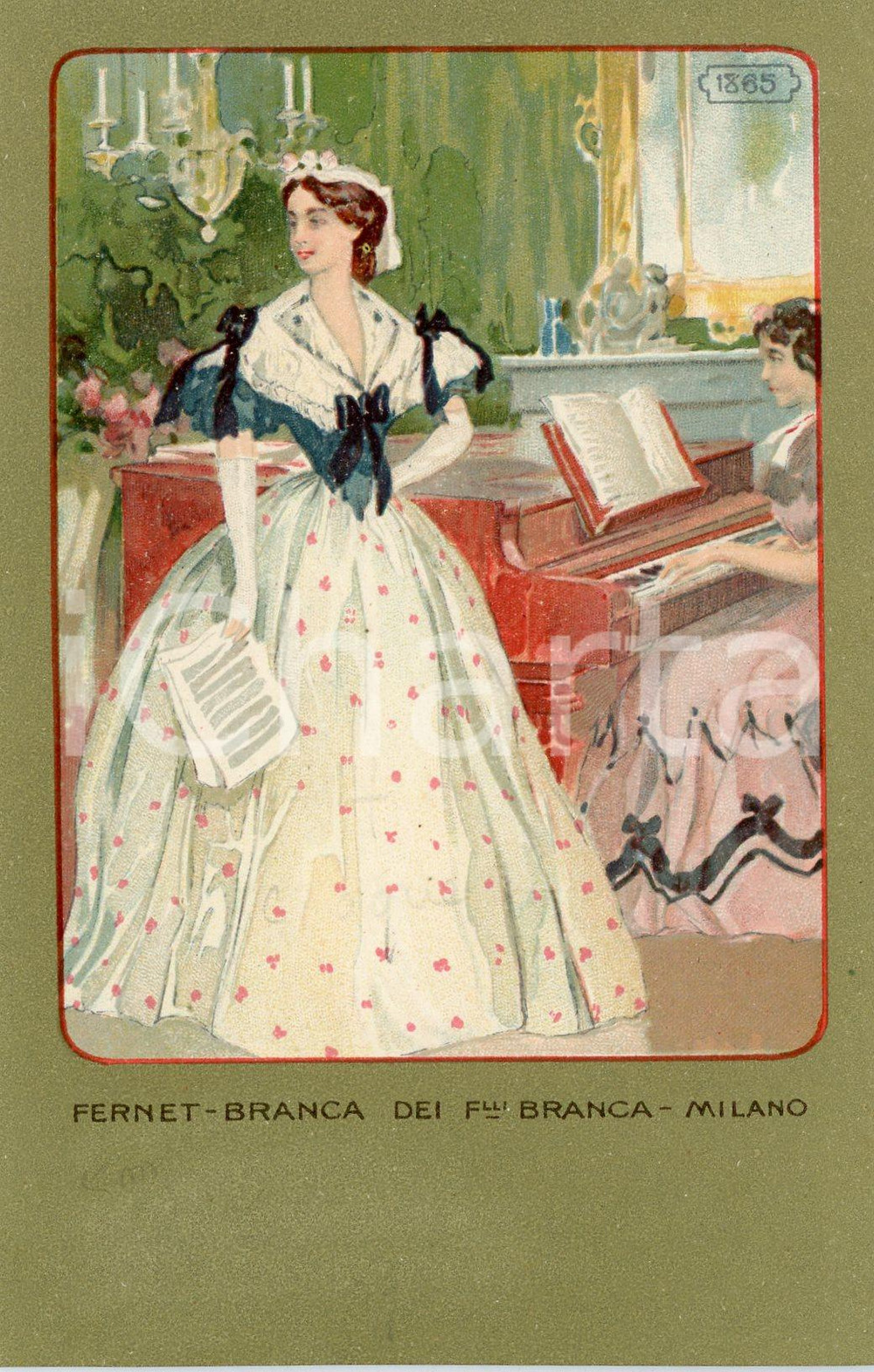 1920 ca MILANO Ditta FERNET-BRANCA Moda 1865 - Cartolina ILLUSTRATA FP NV  Cartolina postale d'epoca, non viaggiata.CONDIZIONI: GFORMATO: FP    originale e autentica 1