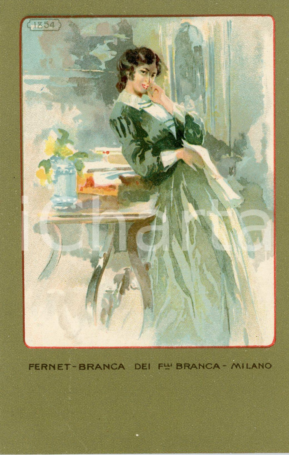 1920 ca MILANO Ditta FERNET-BRANCA Moda 1854 - Cartolina ILLUSTRATA FP NV  Cartolina postale d'epoca, non viaggiata.CONDIZIONI: GFORMATO: FP    originale e autentica 1