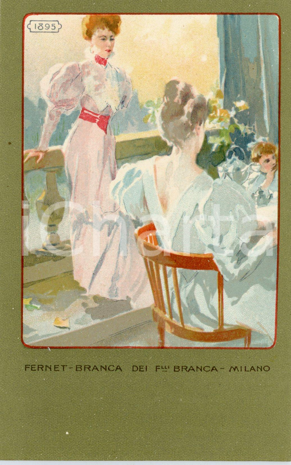 1920 ca MILANO Ditta FERNET-BRANCA Moda 1895 - Cartolina ILLUSTRATA FP NV  Cartolina postale d'epoca, non viaggiata.CONDIZIONI: GFORMATO: FP    originale e autentica 1