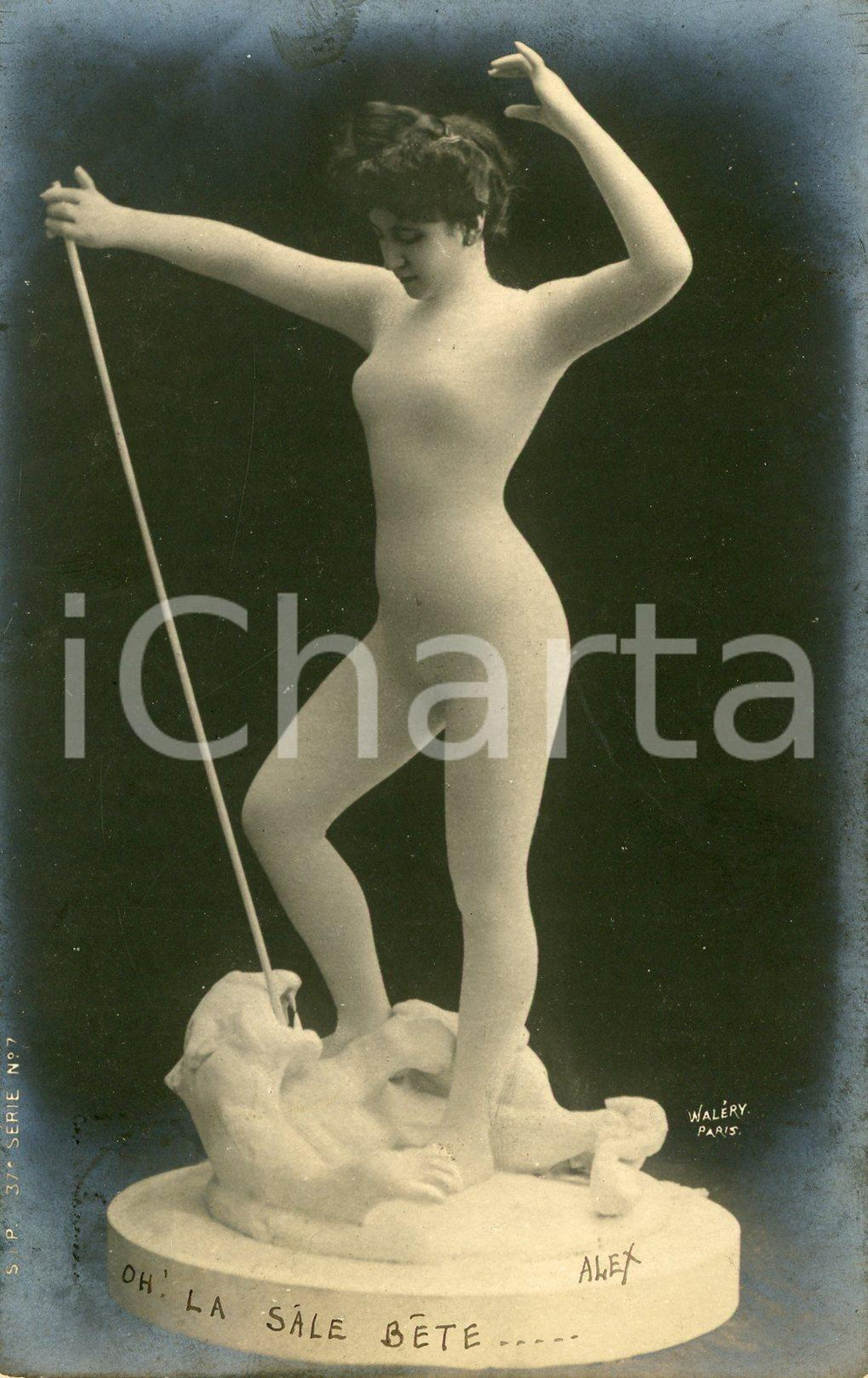 1901 VINTAGE EROTIC Nude woman "Oh! La sale bête" - Postcard FP VG  Cartolina postale d'epoca, viaggiata.Foto Walery, Paris - Editore S.I.P. - 37e serie - n&deg; 7CONDIZIONI: GFORMATO: FP    originale e autentica 1