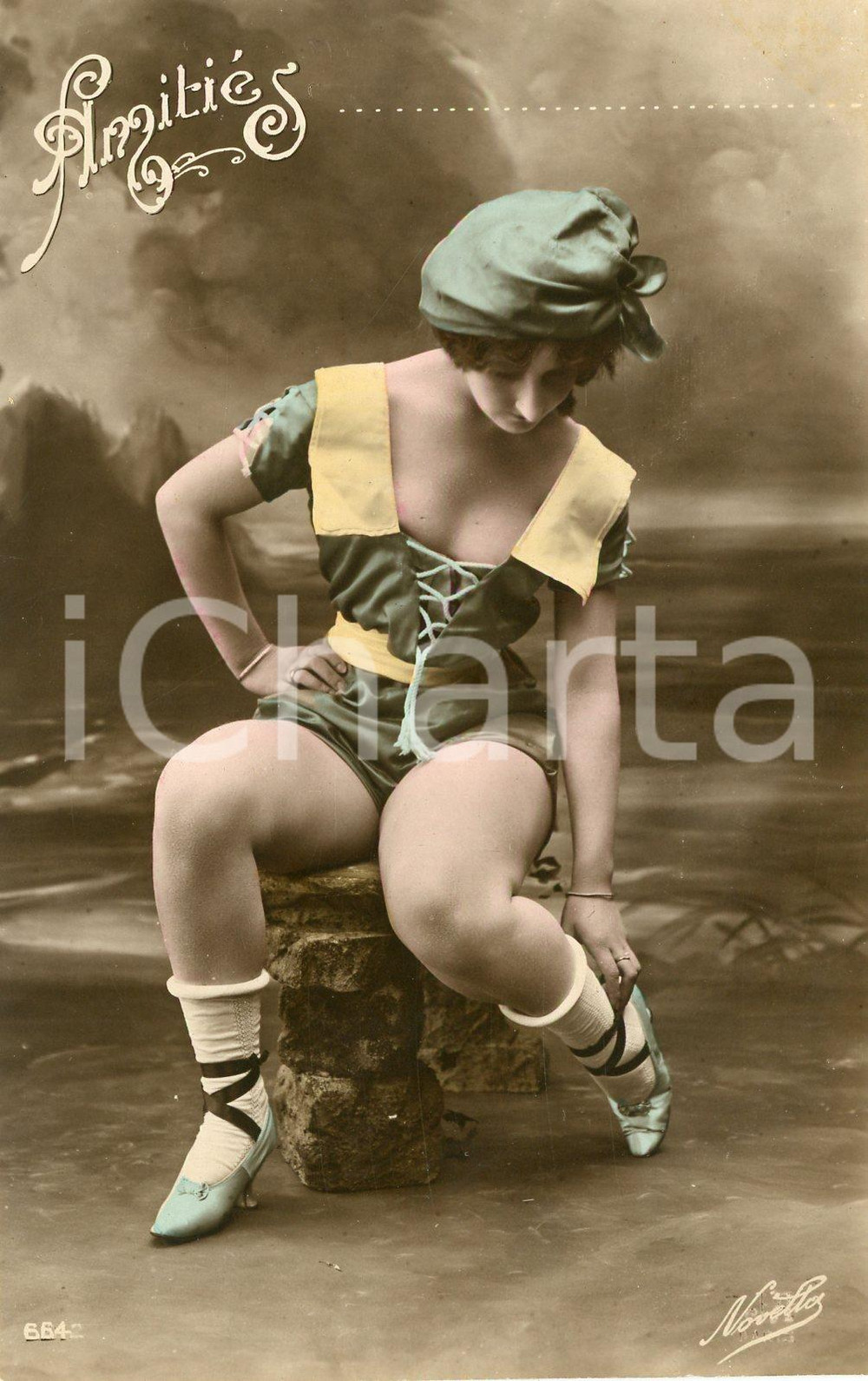 1910 ca FRANCE Giovane attrice in costume di scena succinto - Cartolina FP NV  Cartolina postale d'epoca, viaggiata.Editore Novello - n&deg; 6642CONDIZIONI: GFORMATO: FP    originale e autentica 1