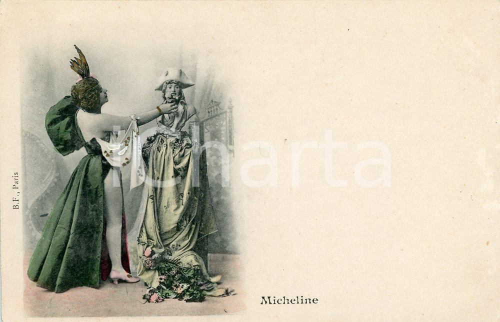 1900 ca COSTUMI Micheline - Attrice in scena con abito succinto - Cartolina FP  Cartolina postale d'epoca, non viaggiata.CONDIZIONI: GFORMATO: FP    originale e autentica 1